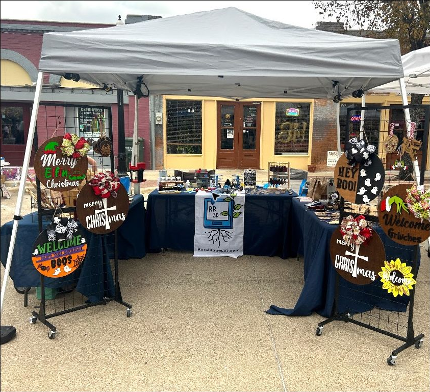 RuralRoots3D booth at a local outdoor market