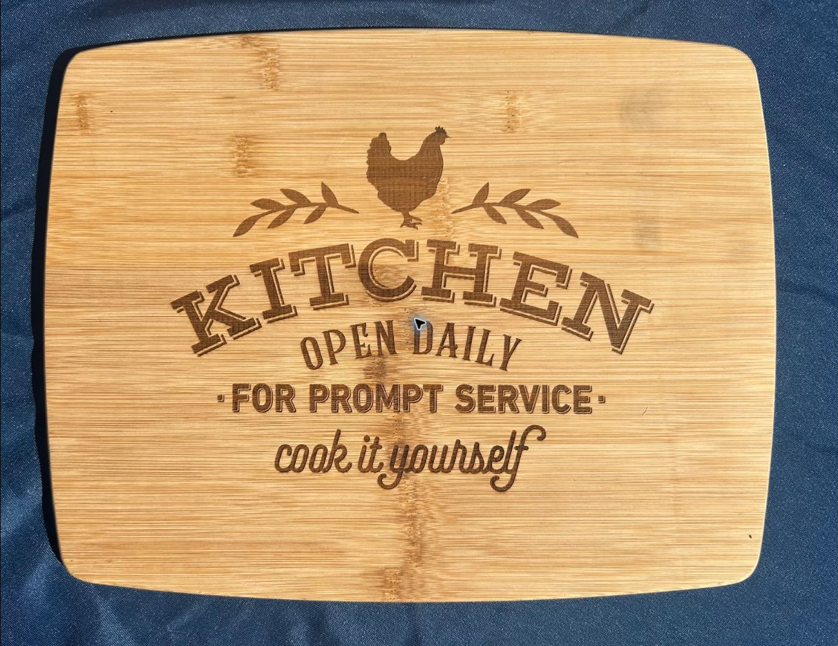 Engraved kitchen cutting board
