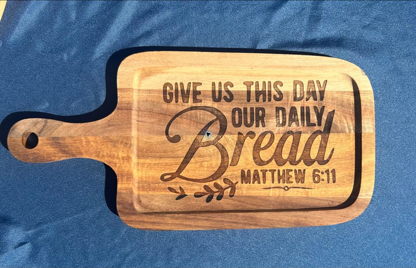 Engraved bread board